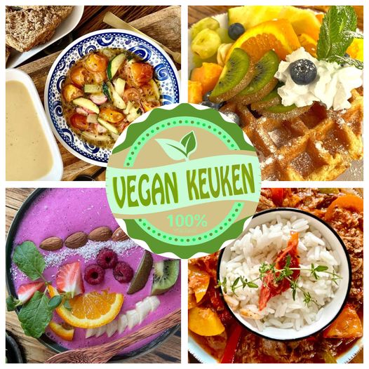 May be an image of tofu and text that says "VEGAN KEUKEN 100% DR"